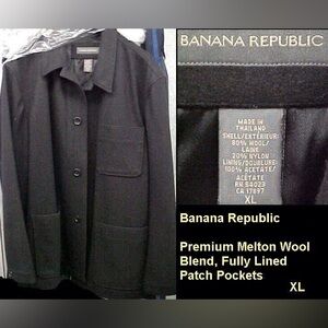 Banana Republic Charcol Gray Wool Blend Jacket / Coat